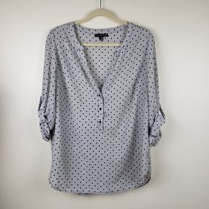 Sara Michelle Polka Dot Black and White Blouse 1x